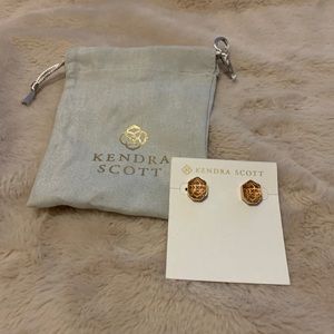 Kendra Scott Taylor Earrings Rose Gold/Clear Peach